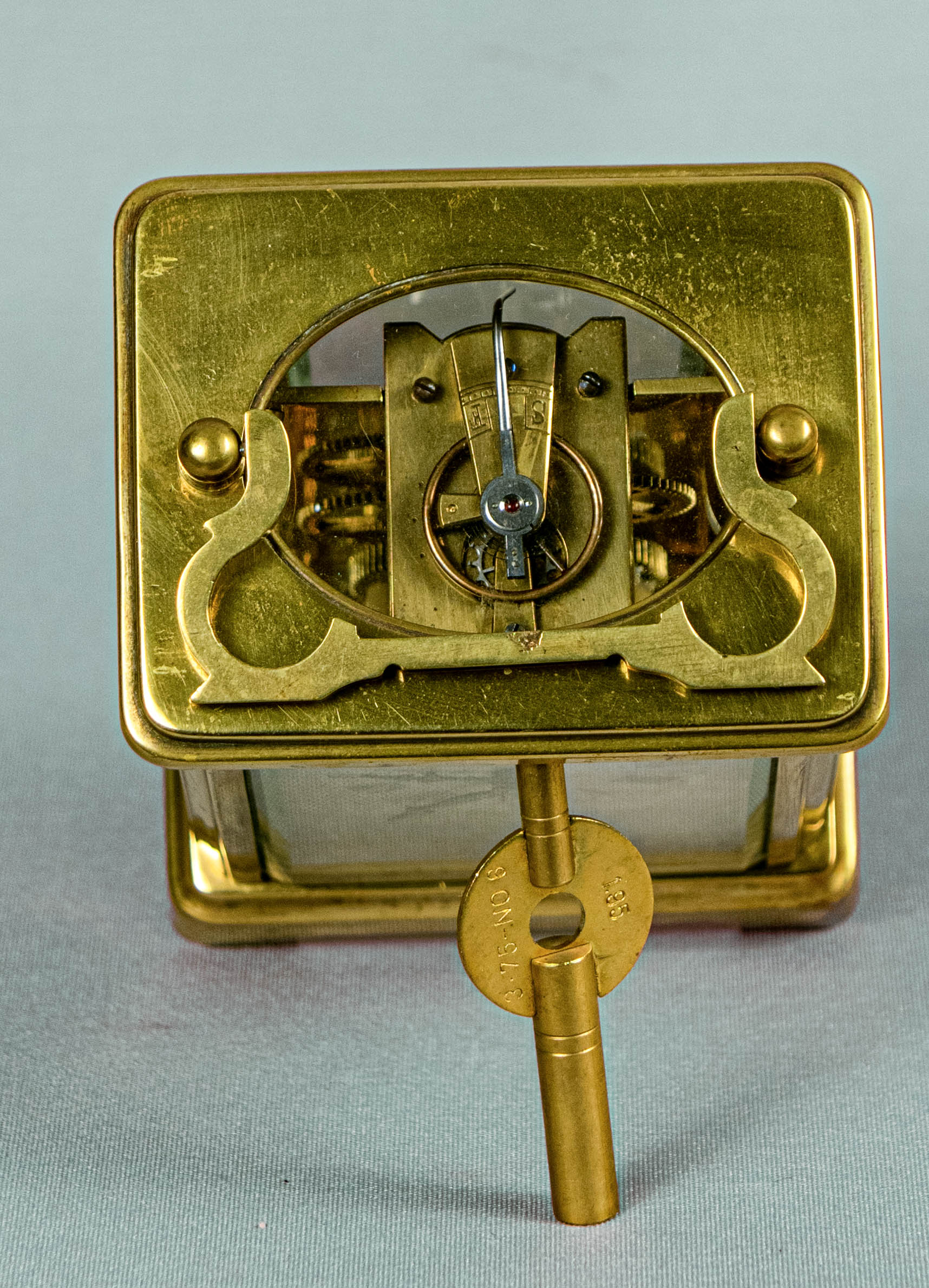 Carriage Clock,Antique, British, Brass Gilded