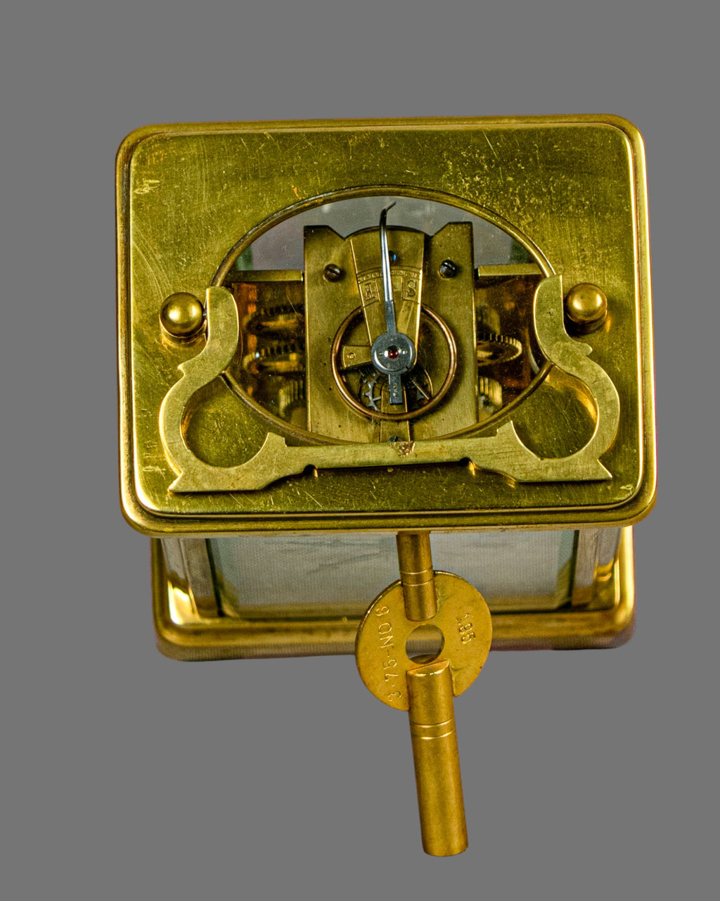 Carriage Clock, Vintage, Gilt Brass, English,
