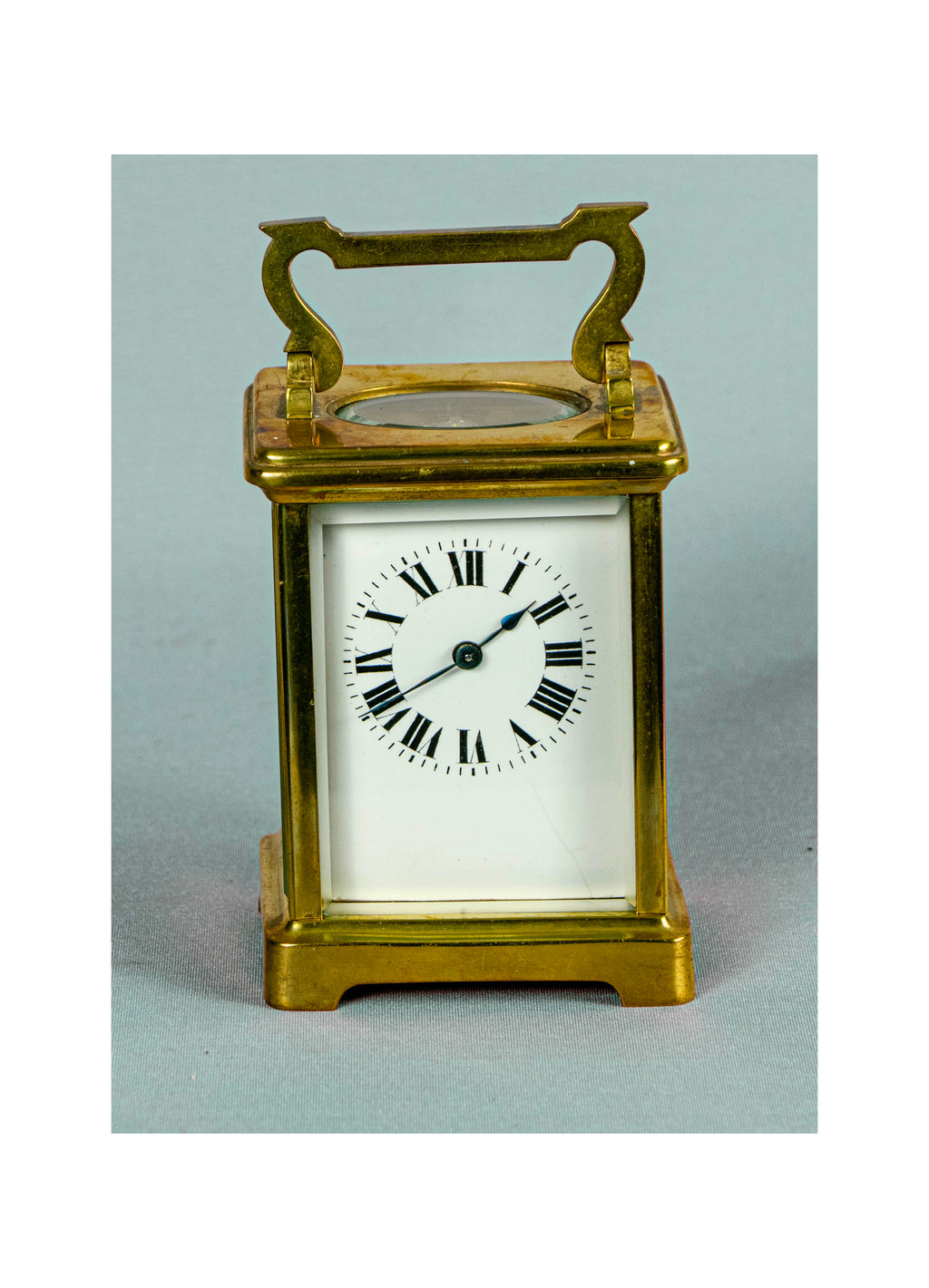 Carriage Clock,Antique, British, Brass Gilded