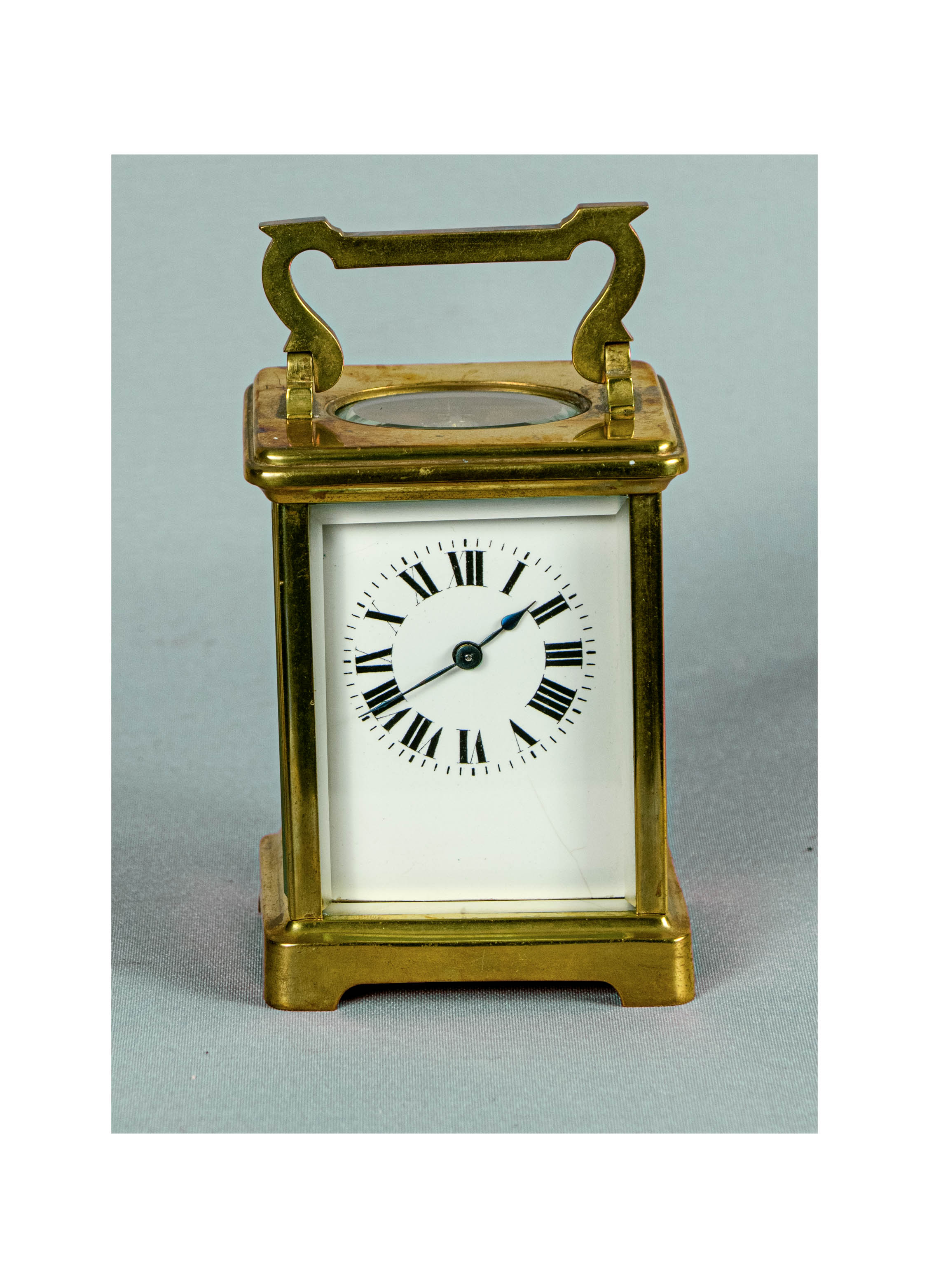 Carriage Clock,Antique, British, Brass Gilded