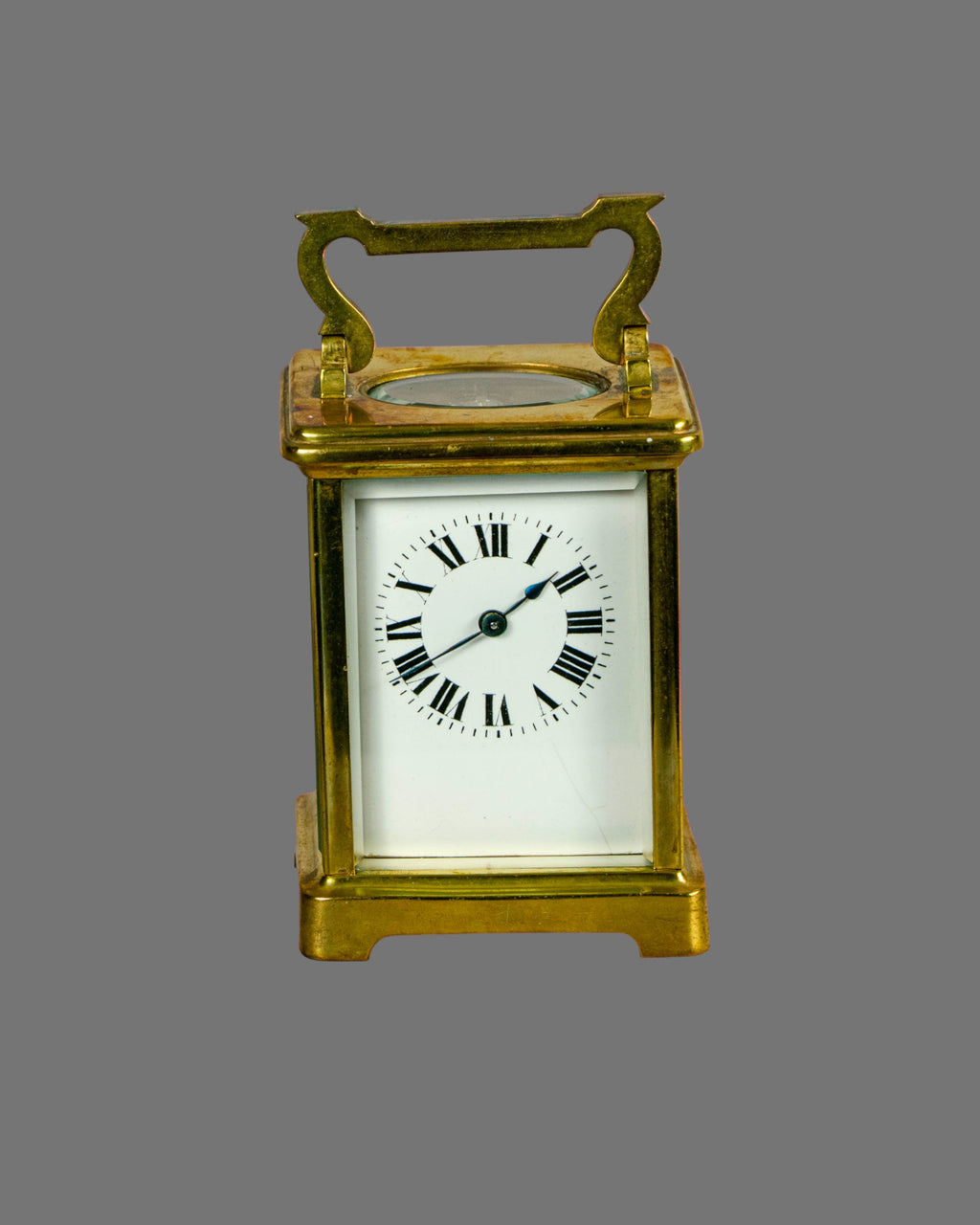 Carriage Clock, Vintage, Gilt Brass, English,