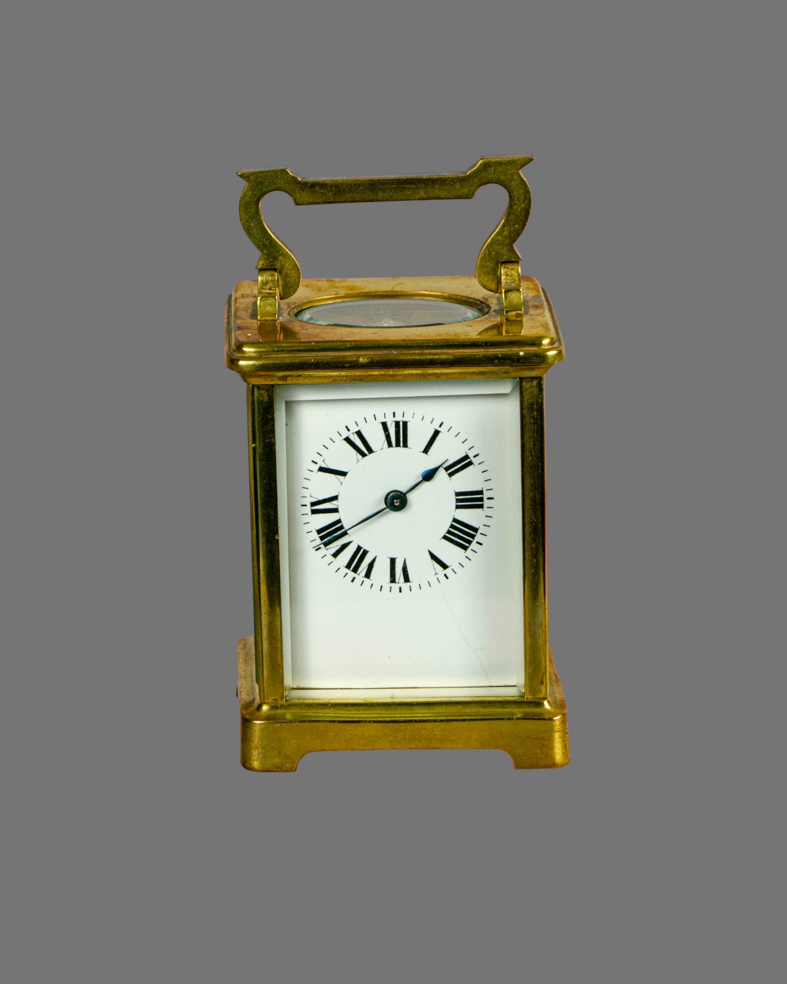Carriage Clock, Vintage, Gilt Brass, English,