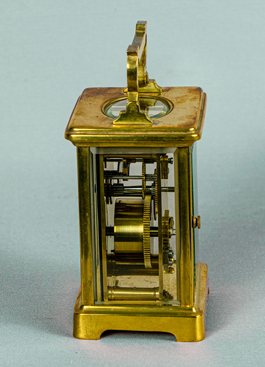 Carriage Clock,Antique, British, Brass Gilded