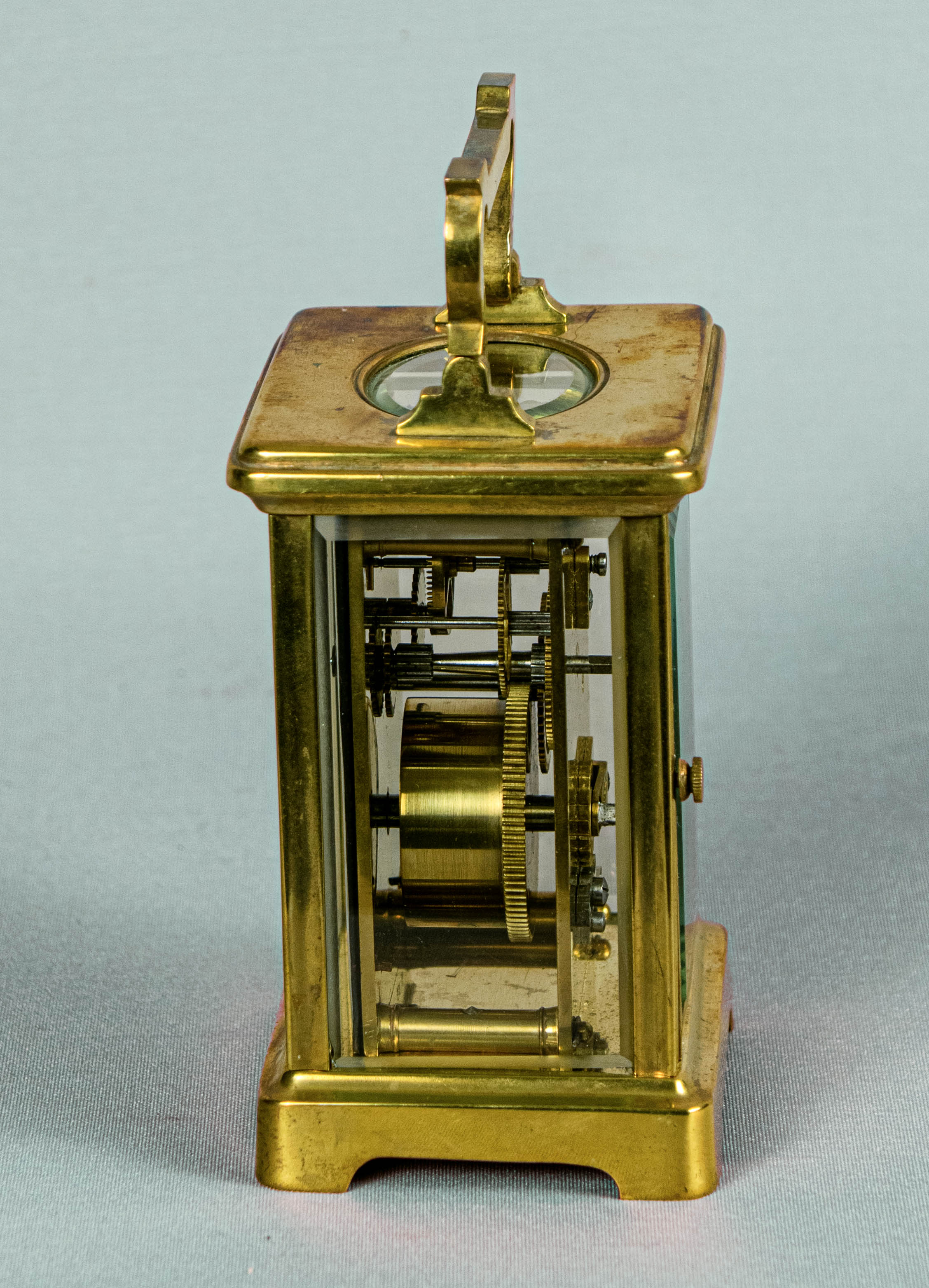 Carriage Clock,Antique, British, Brass Gilded