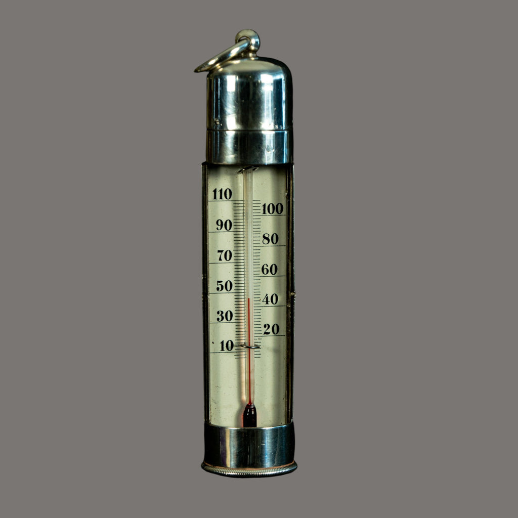Thermometer, Antique, Silver, Rare, Pocket size