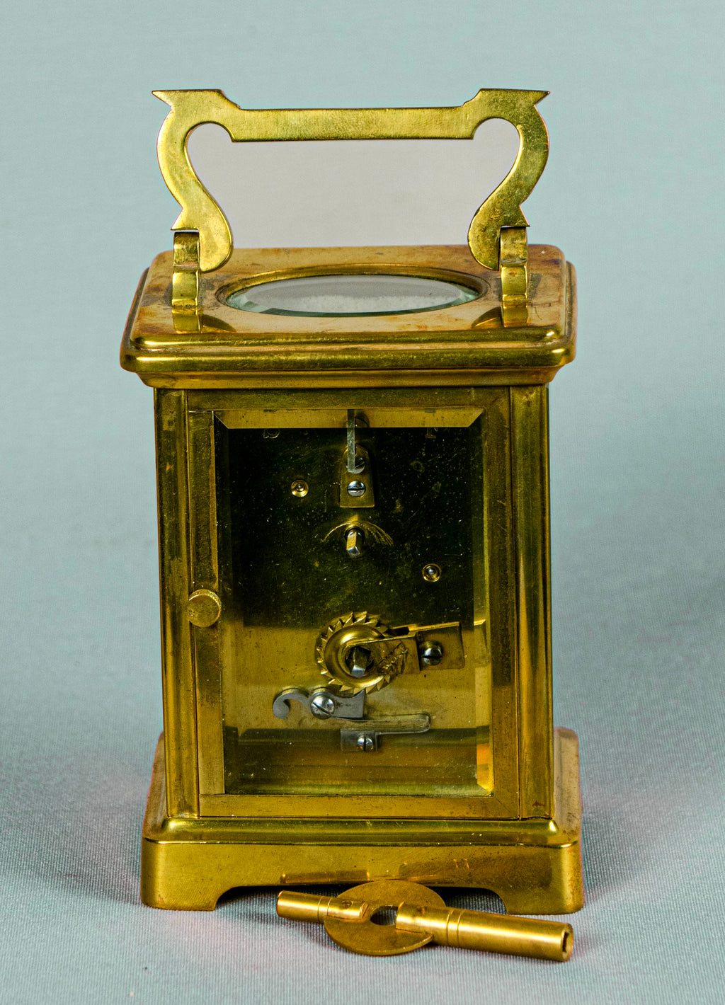 Carriage Clock,Antique, British, Brass Gilded