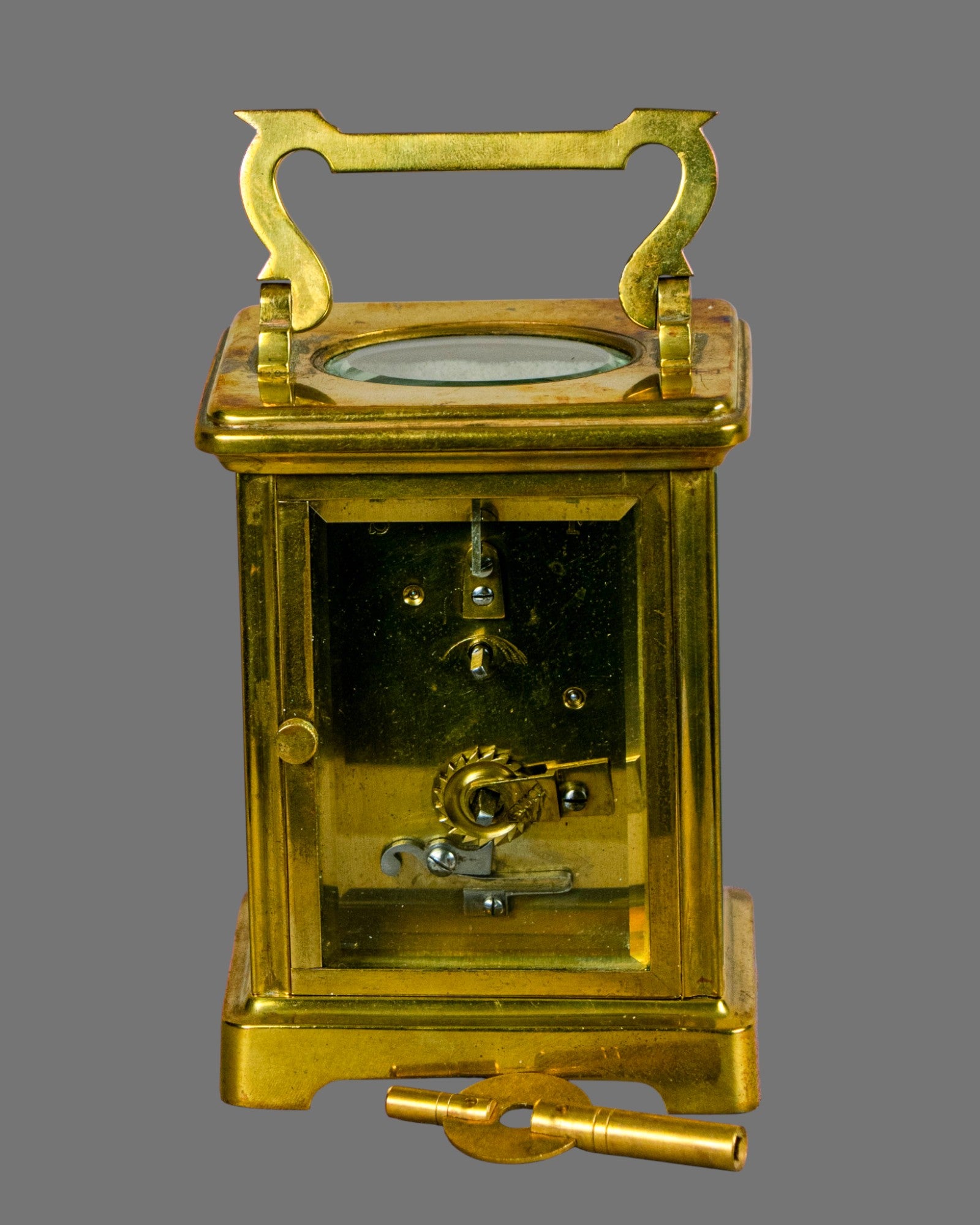 Carriage Clock, Vintage, Gilt Brass, English,