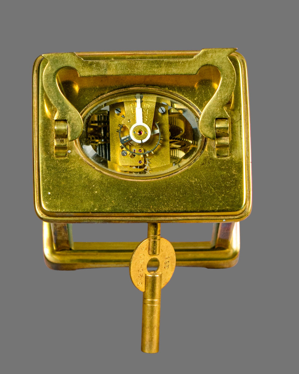 Carriage Clock, Vintage, Gilt Brass, English,