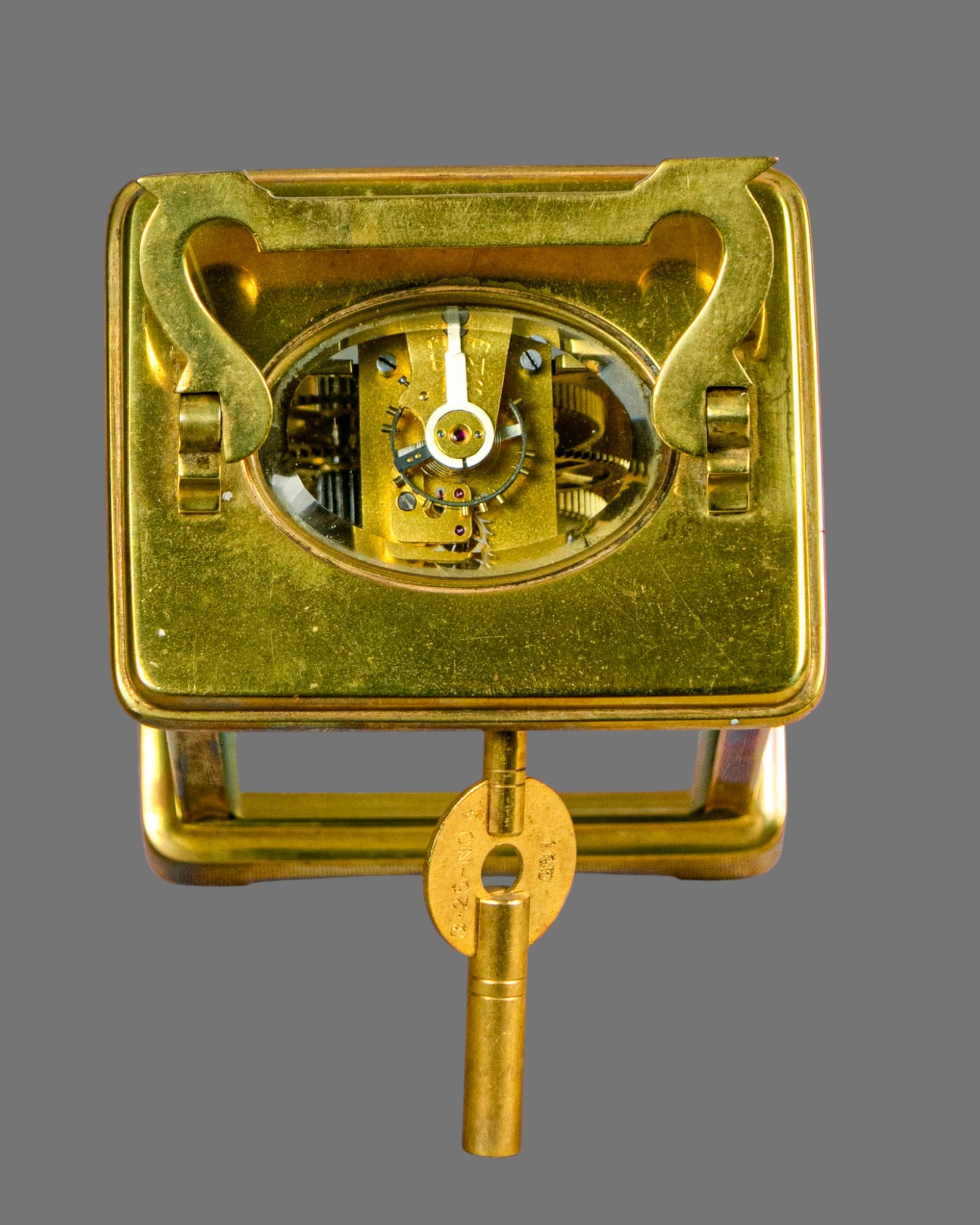 Carriage Clock, Vintage, Gilt Brass, English,