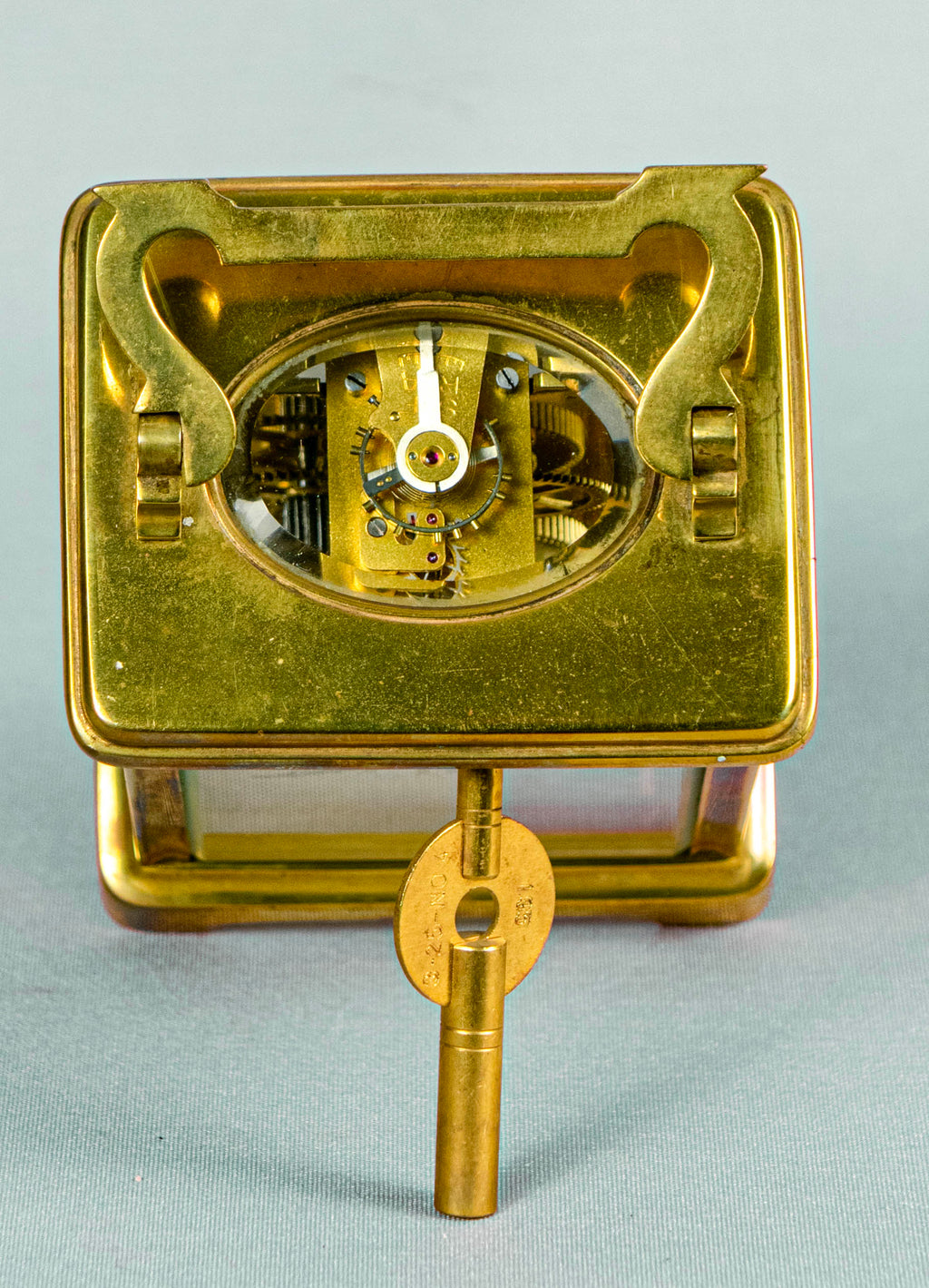 Carriage Clock,Antique, British, Brass Gilded