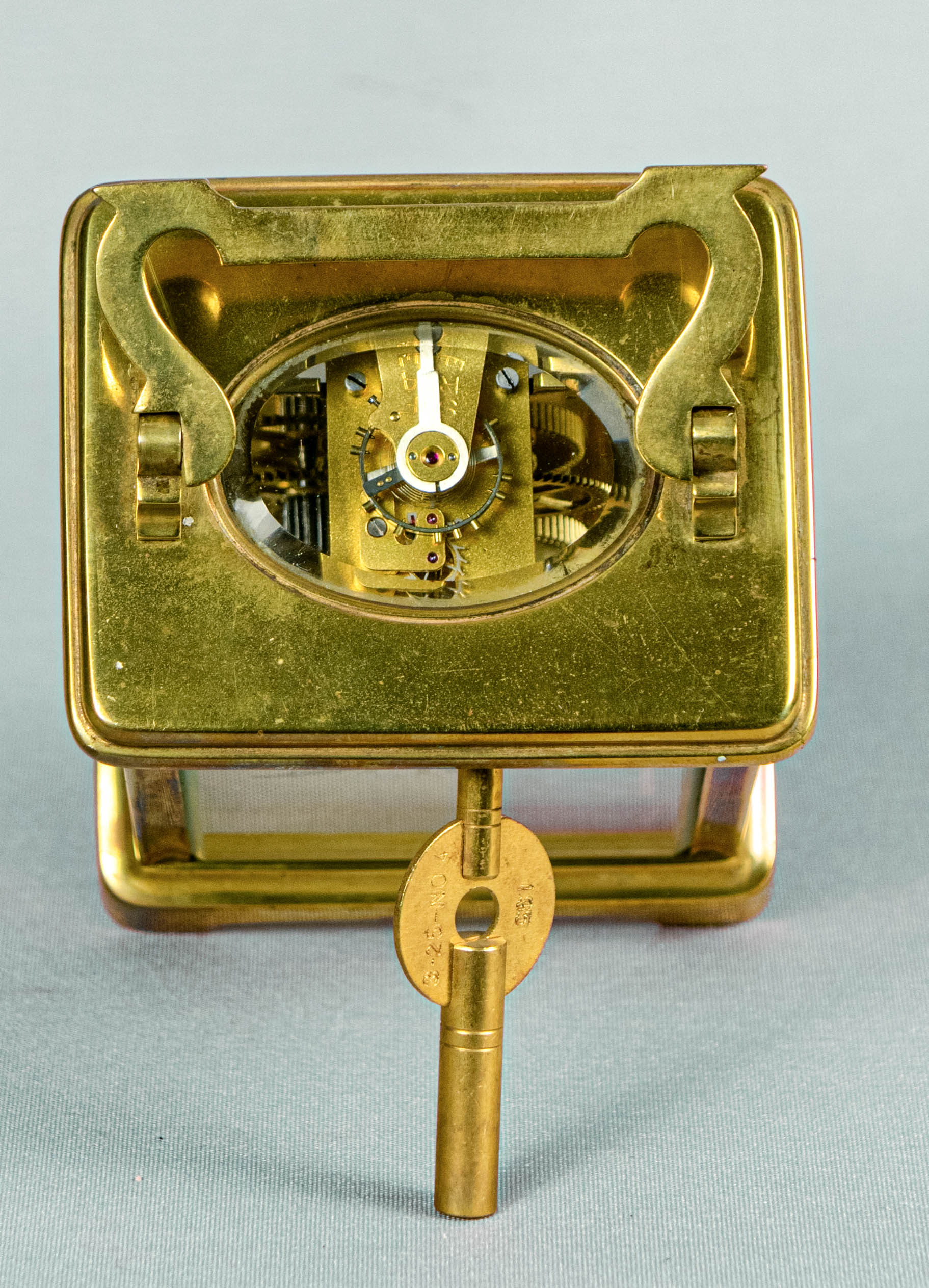 Carriage Clock,Antique, British, Brass Gilded