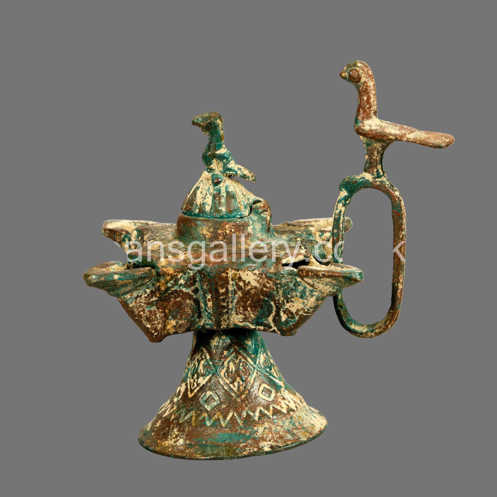 Islamic Lamp, Persian, Bronze, 14th C