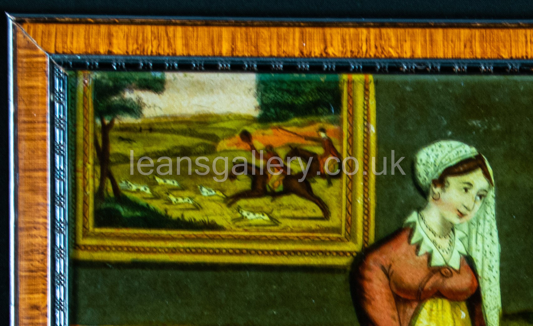 Reverse Glass painting, The Affectionate Wife, 1808
