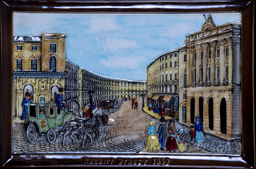 Vintage Beswick, Hand-painted, Porcelain, wall plaque, Regent Street 1852