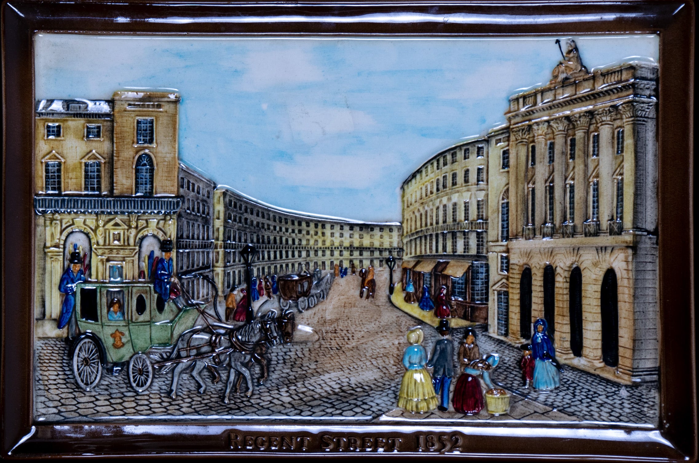 Vintage Beswick, Hand-painted, Porcelain, wall plaque, Regent Street 1852