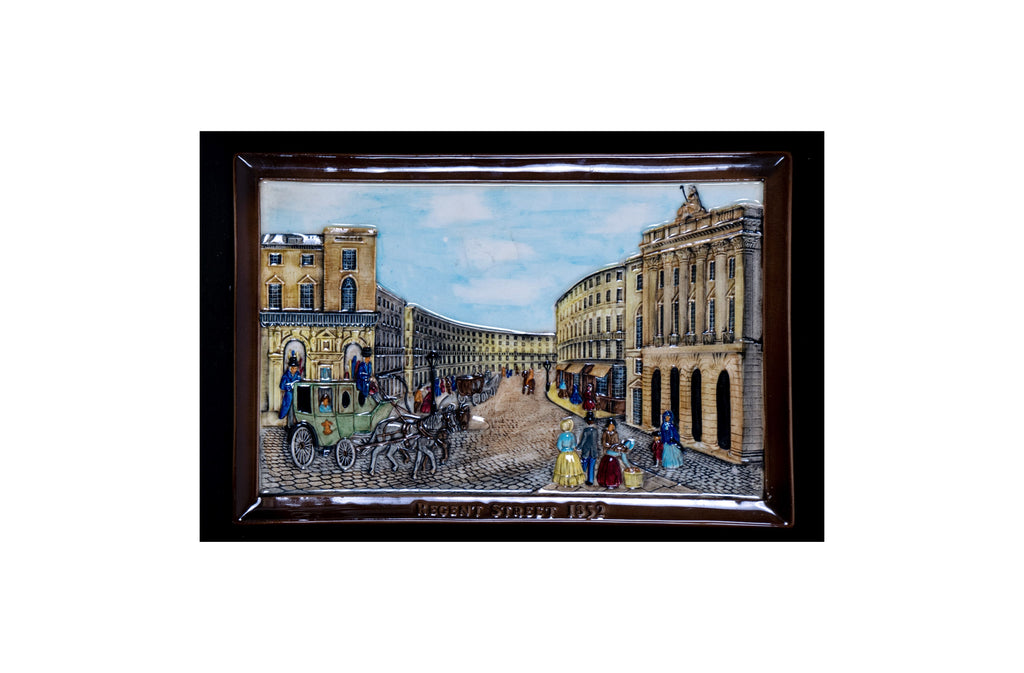 Vintage Beswick, Hand-painted, Porcelain, wall plaque, Regent Street 1852