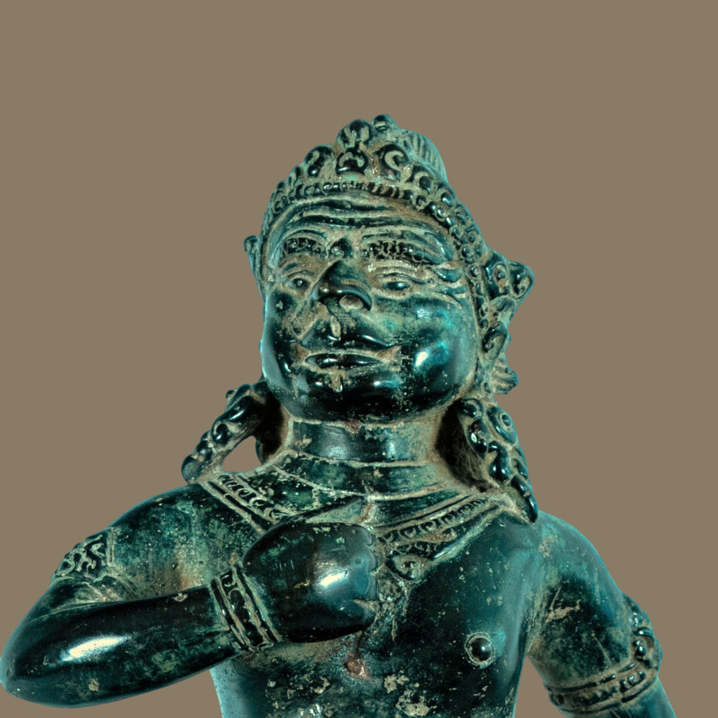 Antique, 18th century Bronze, Khmer soldier