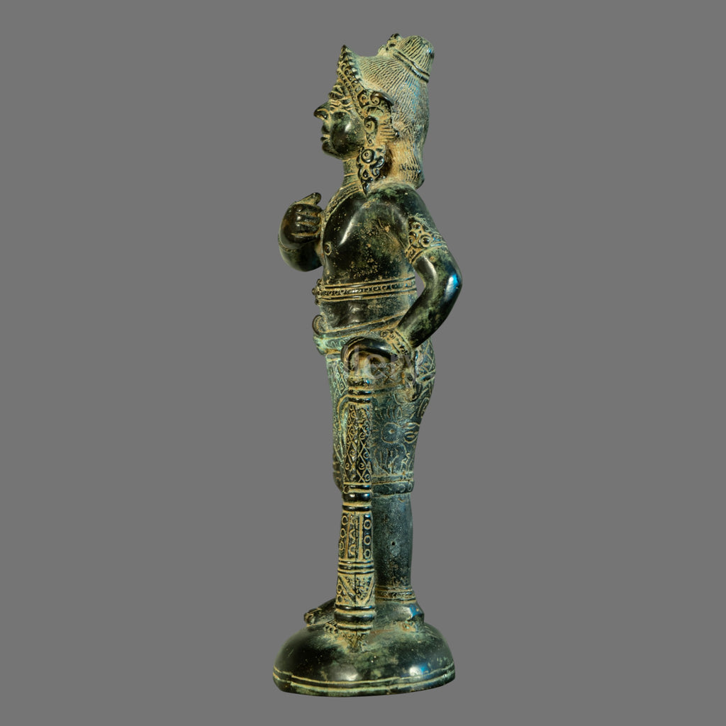 Antique, 18th century Bronze, Khmer soldier
