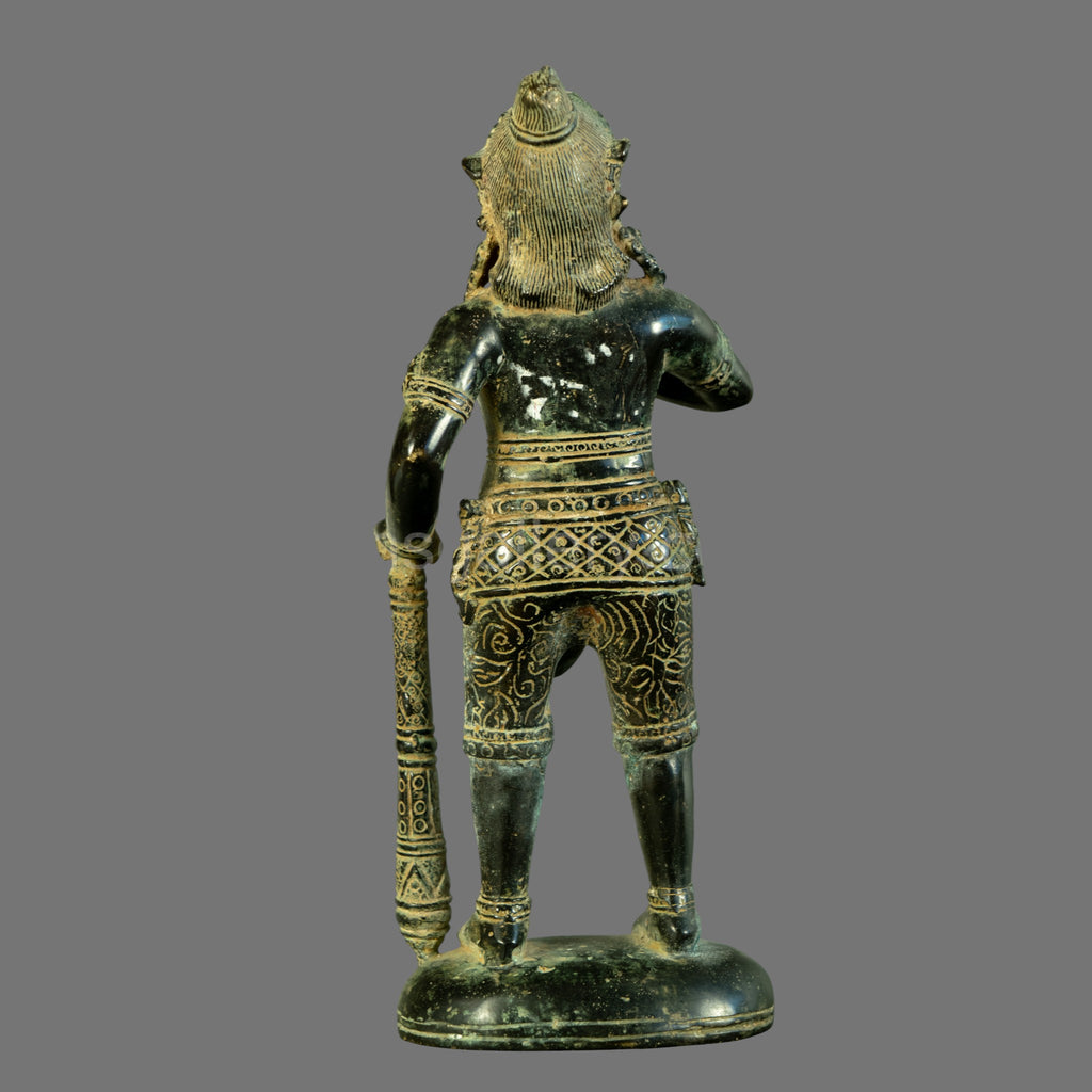 Antique, 18th century Bronze, Khmer soldier