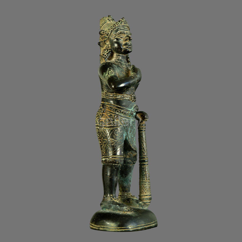 Antique, 18th century Bronze, Khmer soldier