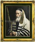 Rabbi, Religious: Mid century oil painting of A devout Rabbi, Gilt framed, Continental