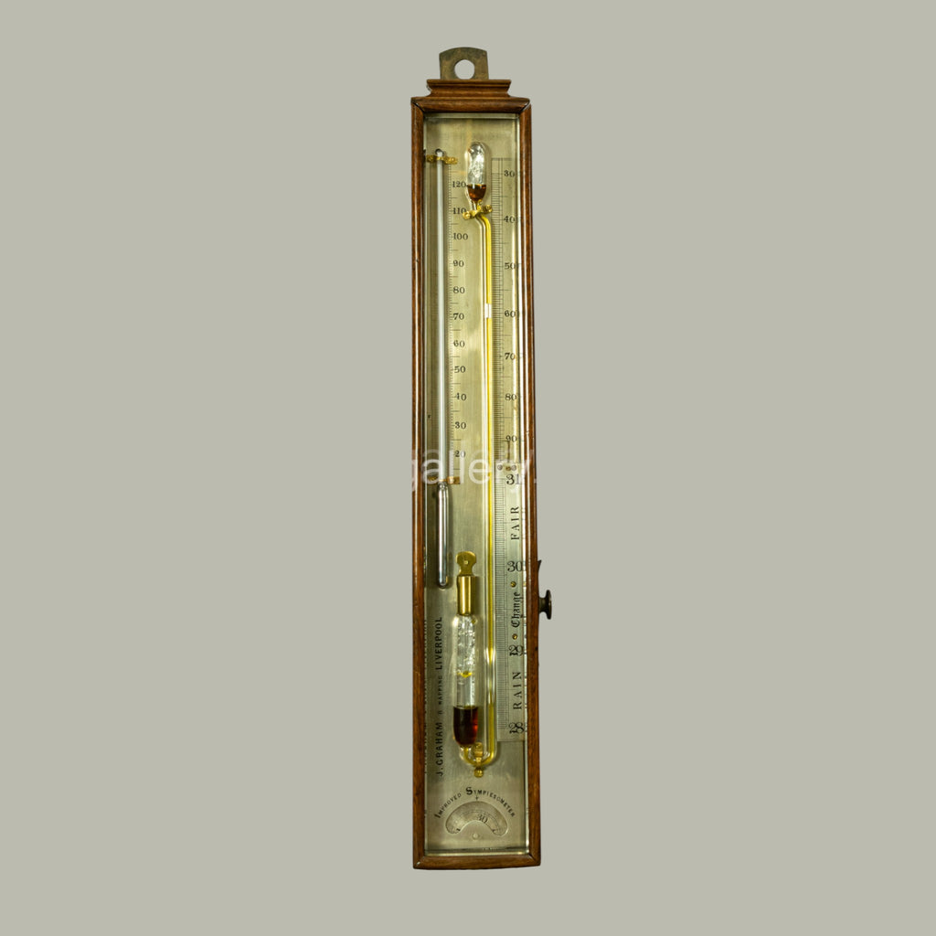 Antique, Victorian Rosewood Sympiesometer, J. Graham, Liverpool, Stunning Scientific Instrument