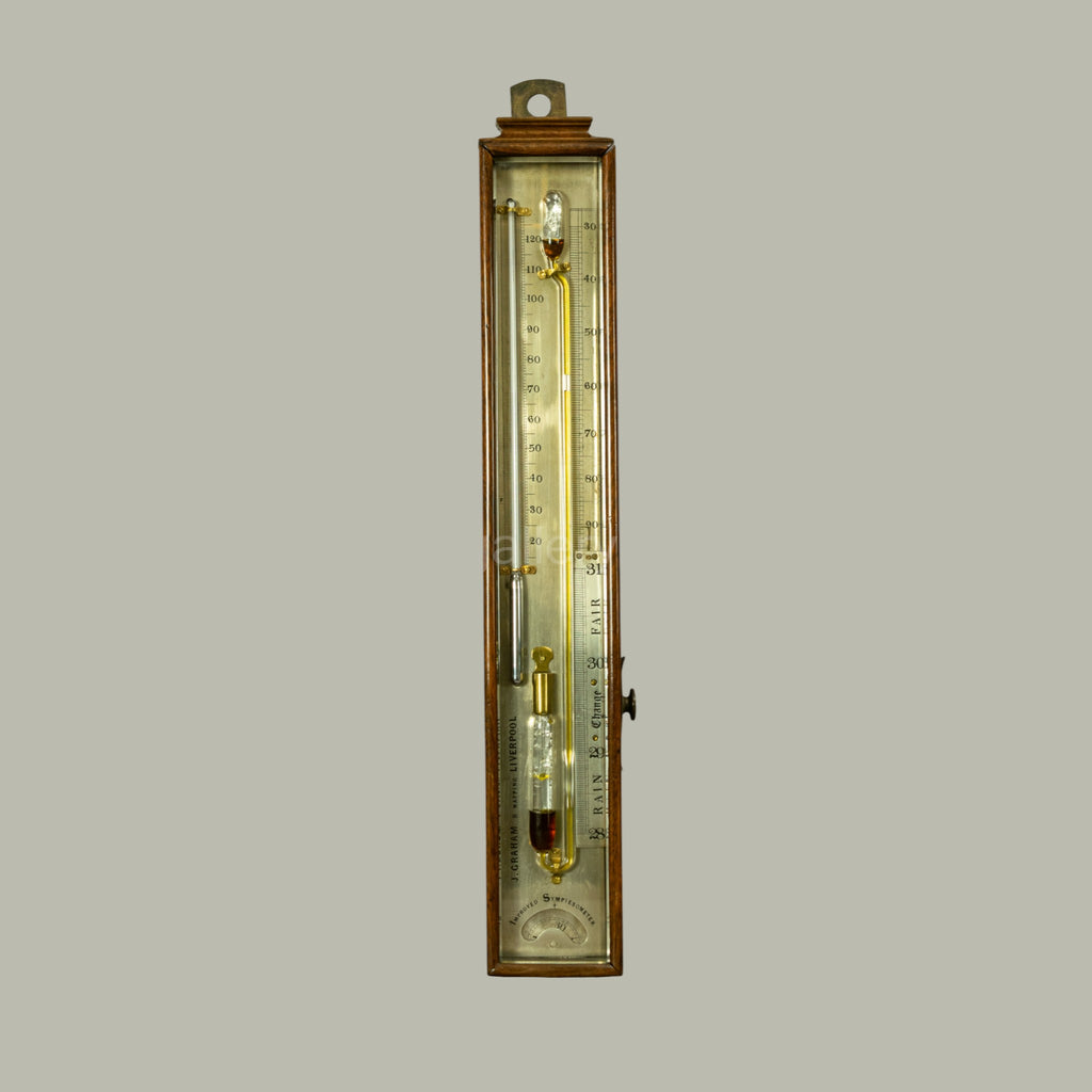 Antique, Victorian Rosewood Sympiesometer, J. Graham, Liverpool, Stunning Scientific Instrument