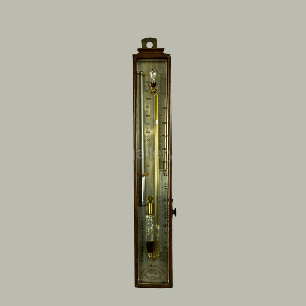 Antique, Victorian Rosewood Sympiesometer, J. Graham, Liverpool, Stunning Scientific Instrument