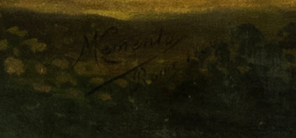 Oil on Canvas, The Sermon of Love: 19th Century Italian School, signed indistinctly