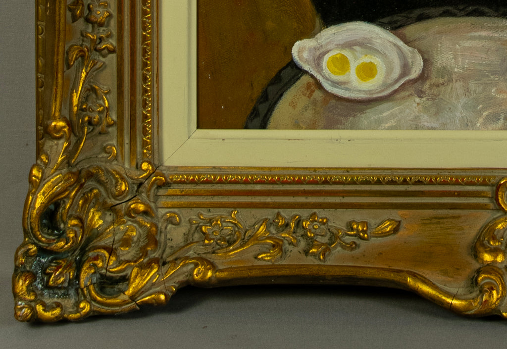 Oil Painting, Nude, Reclining Lady, After Freud, Contemporary, Gilt framed