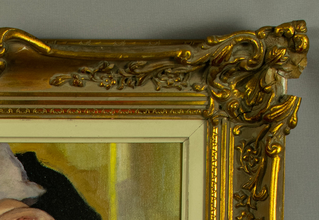 Oil Painting, Nude, Reclining Lady, After Freud, Contemporary, Gilt framed
