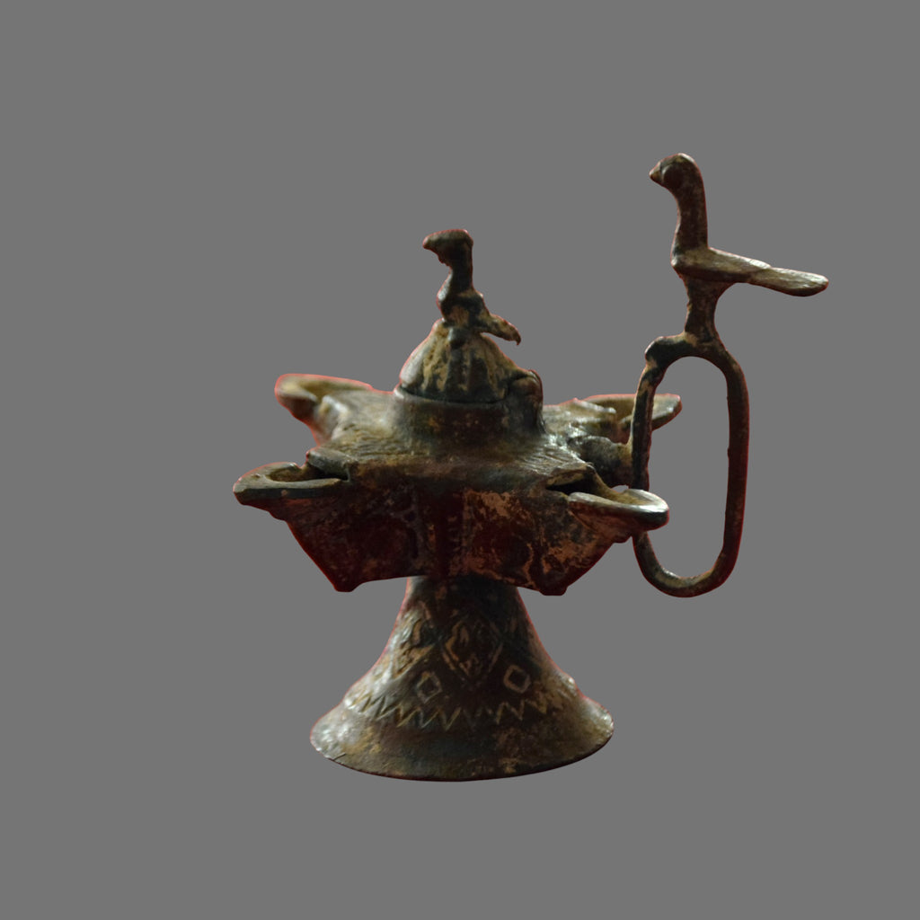 Islamic Lamp, Persian, Bronze, 14th C