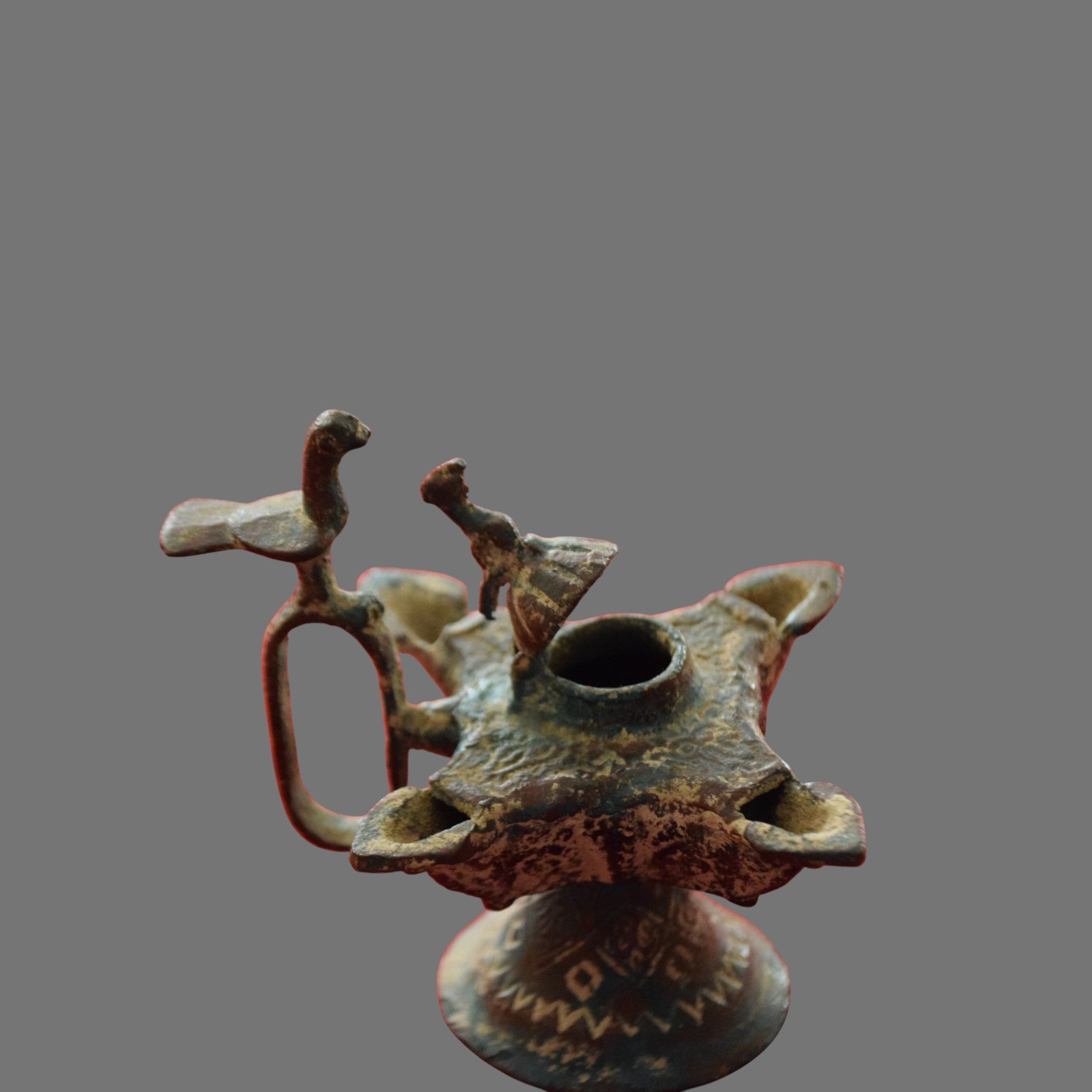 Islamic Lamp, Persian, Bronze, 14th C