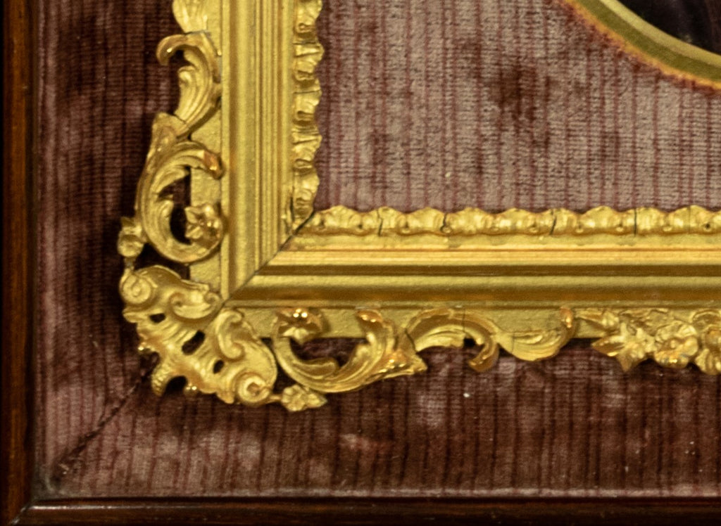 OIl Painting, 19th-Century, Antique, Porcelain, Painting, Madonna, Gilt Framed