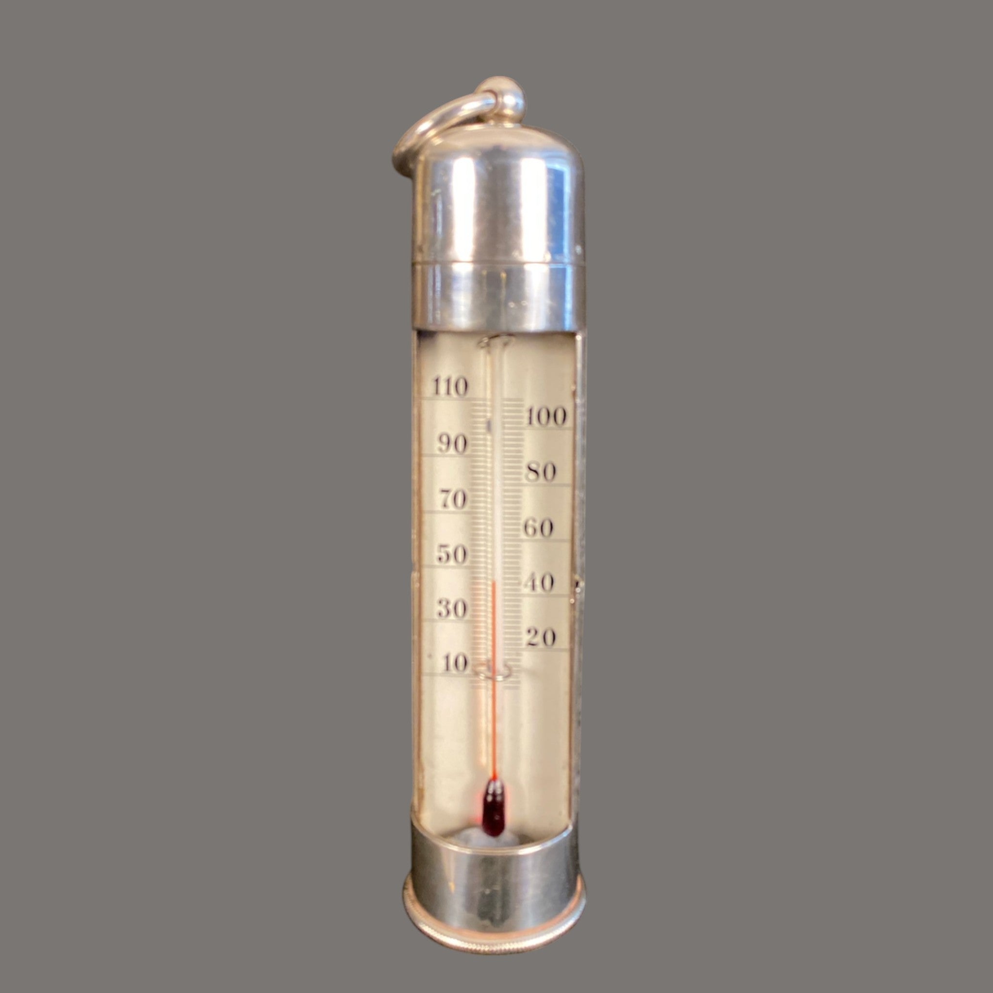 Thermometer, Antique, Silver, Rare, Pocket size