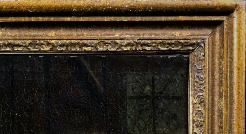Oil Painting, Stable Interior, Antique, oil on canvas