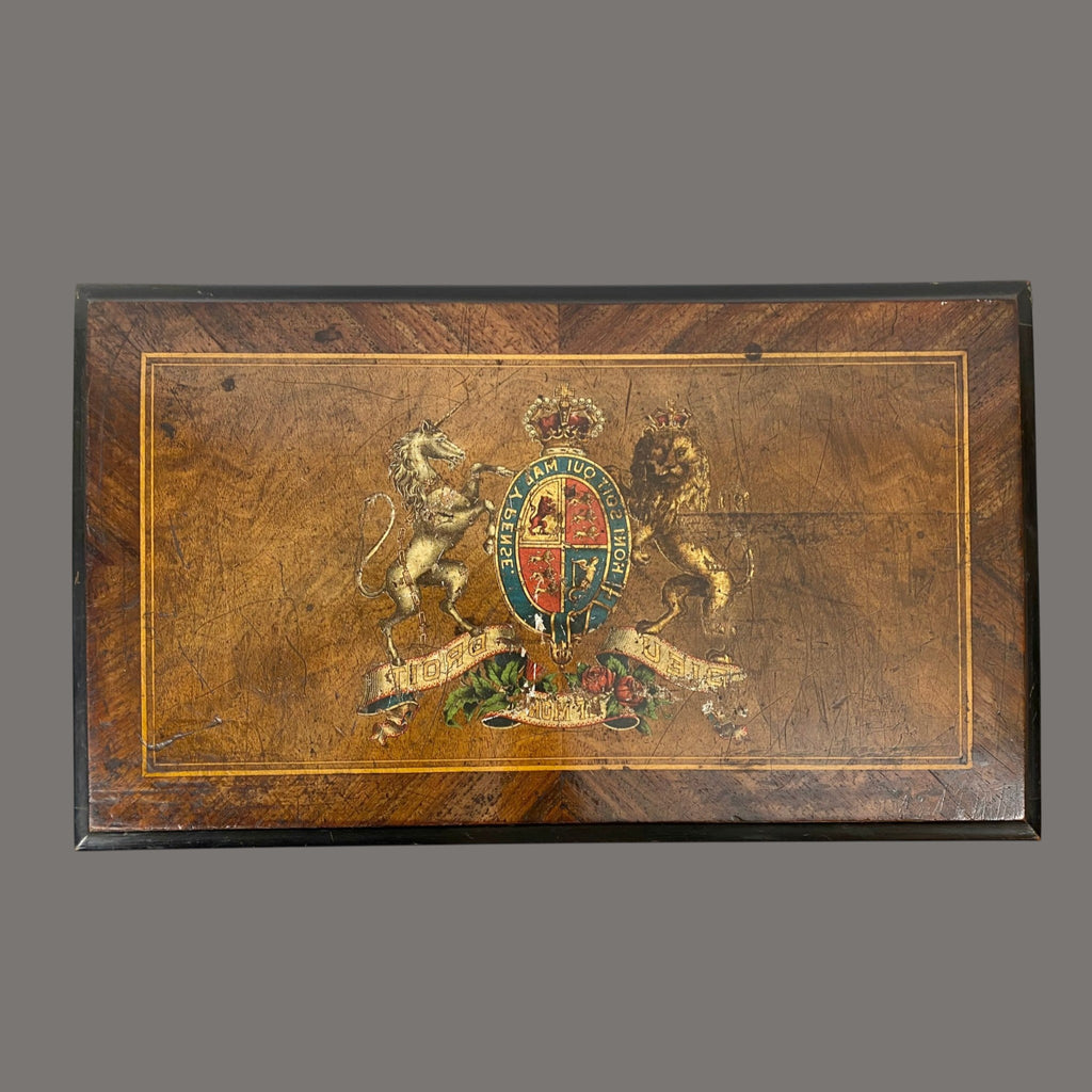 Music Box, Antique , with British Coat of Arms