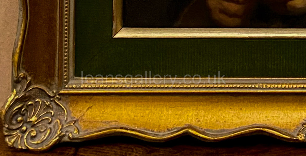 Rabbi, Religious: Mid century oil painting of A devout Rabbi, Gilt framed, Continental