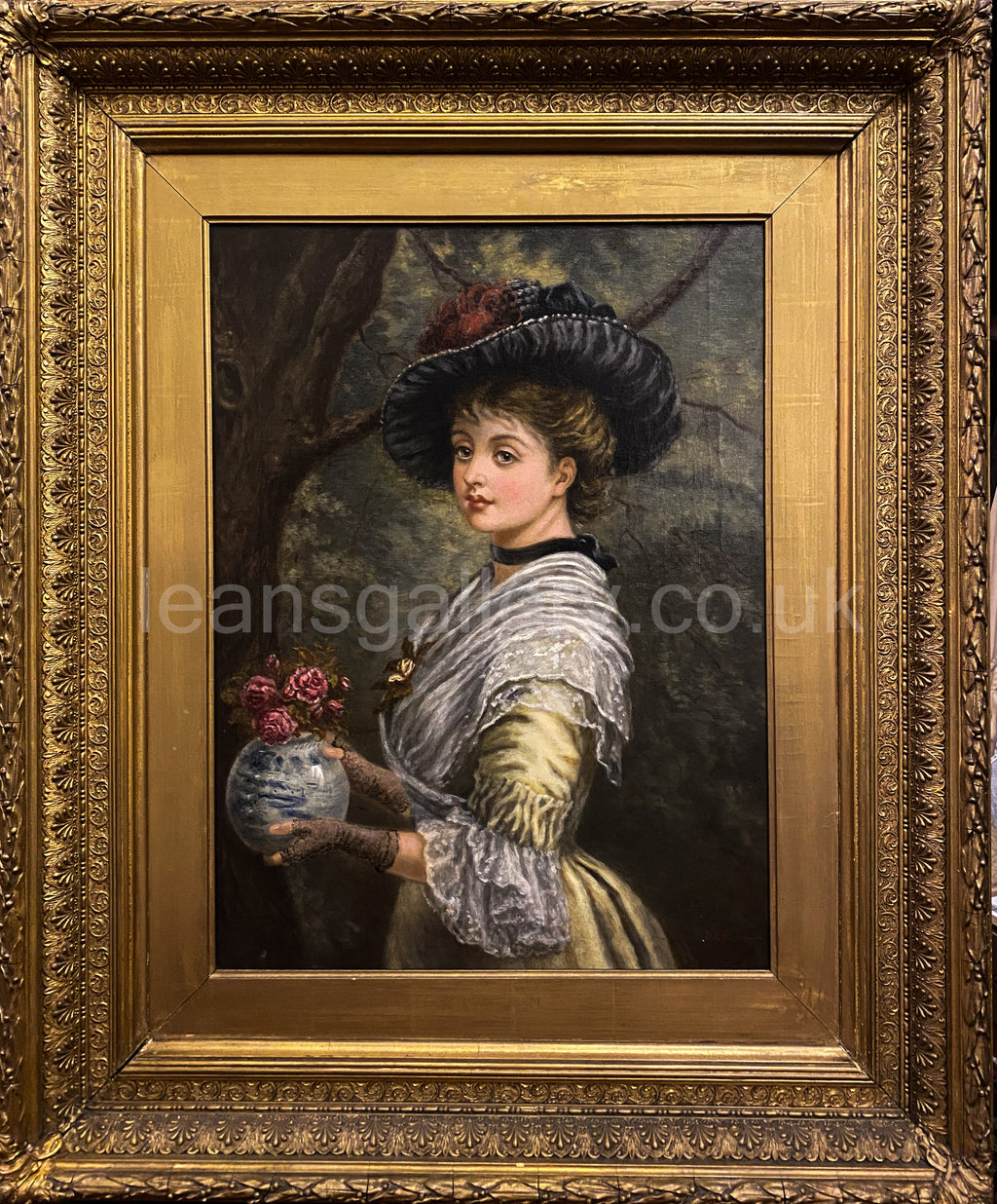 Oil Painting,  Radiant Victorian Lady, Gilt Framed, early 20th century