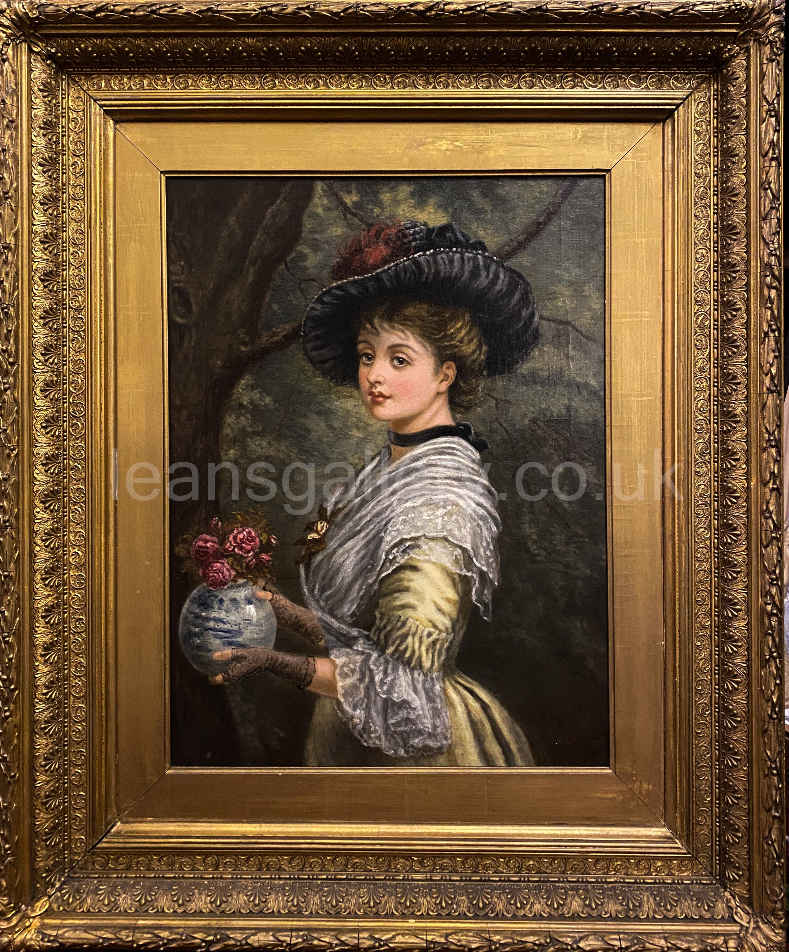 Oil Painting,  Radiant Victorian Lady, Gilt Framed, early 20th century