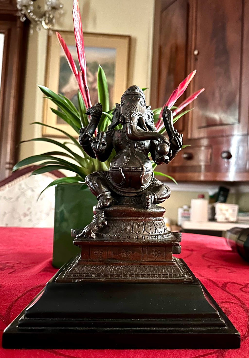 Antique, 19th-century, South Indian Bronze, Lord Ganesh