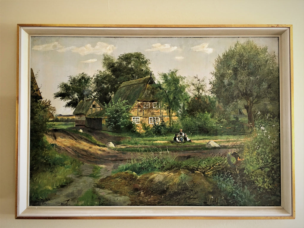 Antique Oil Painting wine cellar