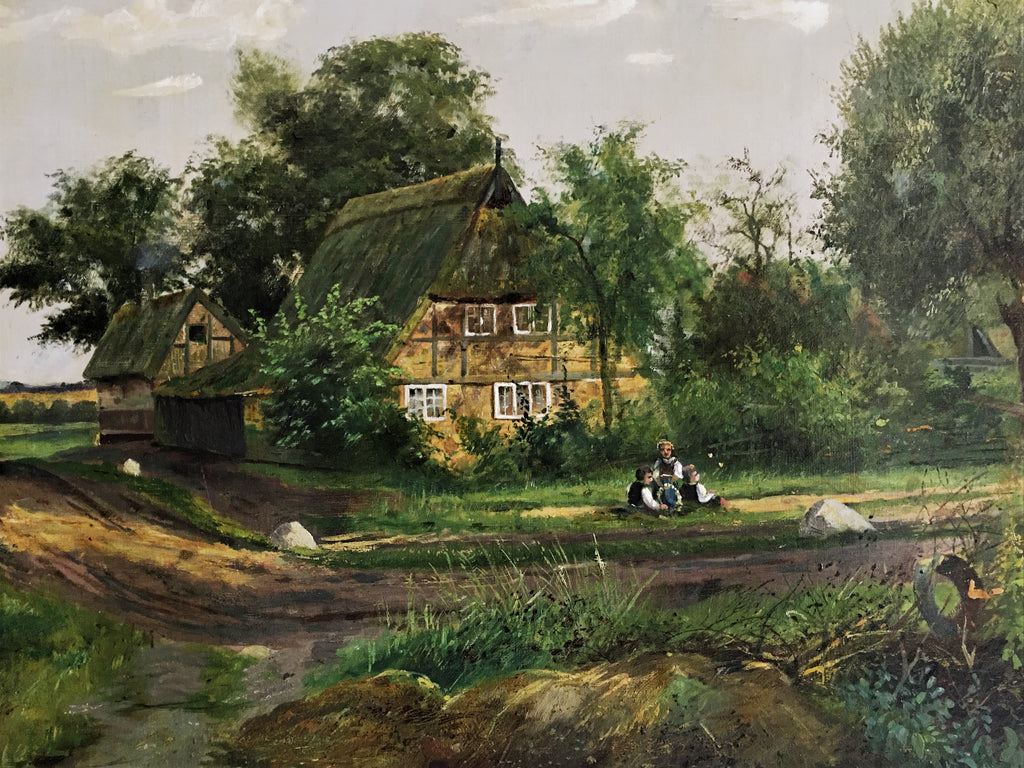 Antique Oil Painting wine cellar