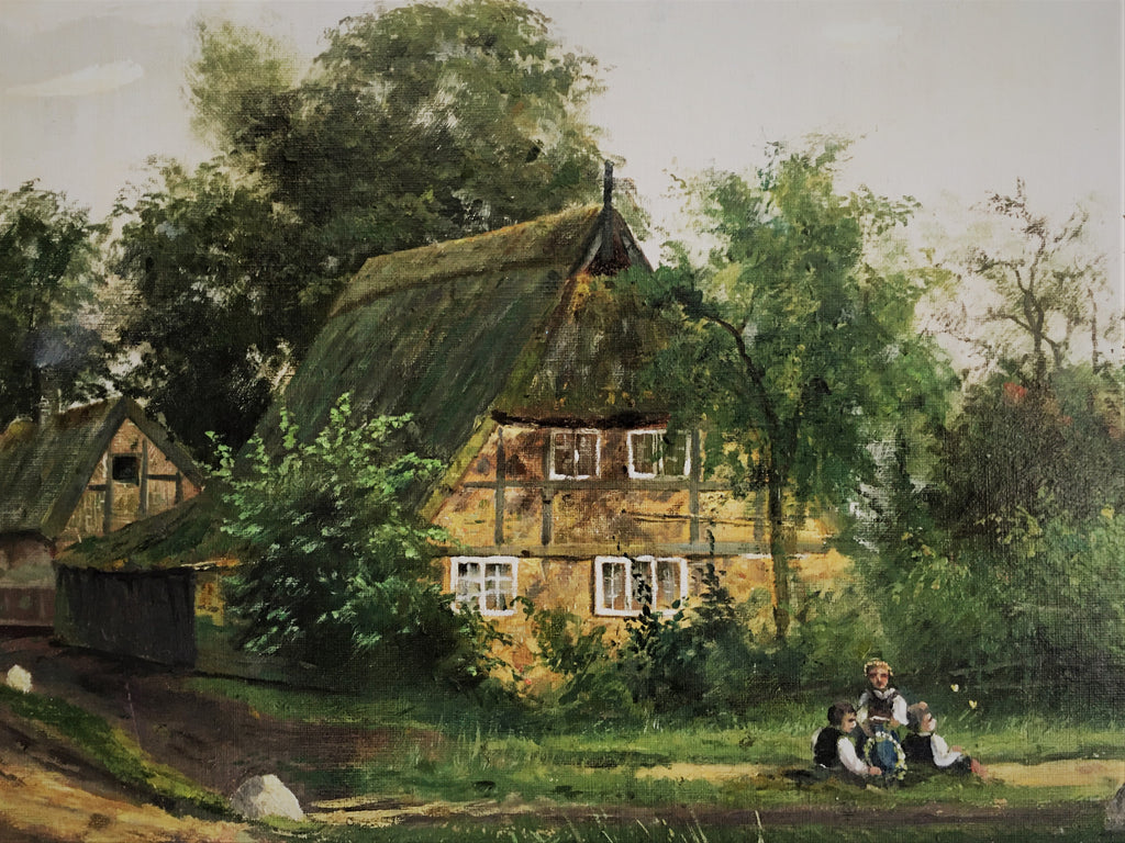 Antique Oil Painting wine cellar