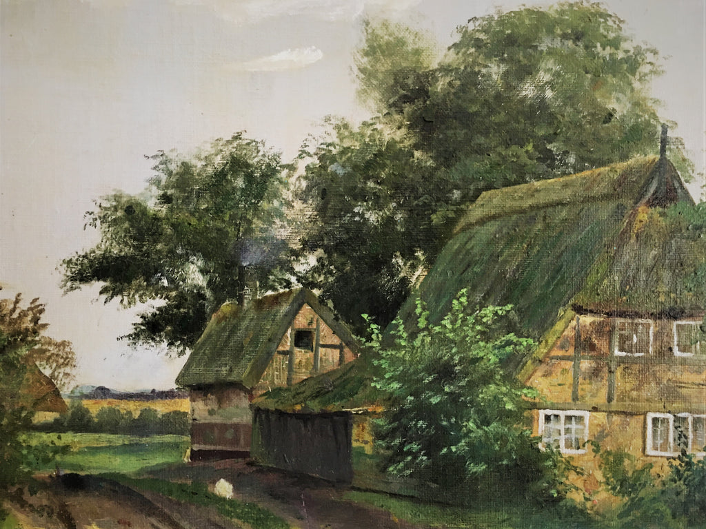 Oil Painting, Hamburg Village Scene, Rudolph Albert, Becker-Heyer