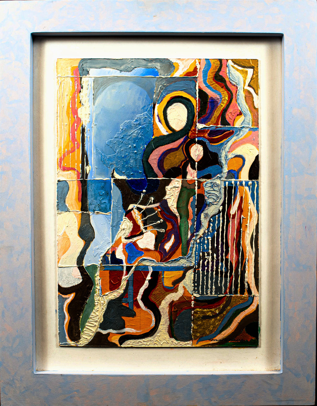 Mother & Child. Acrylic on board, Spate Hunterman (Robert Hunt) 1934