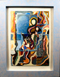 Mother & Child. Acrylic on board, Spate Hunterman (Robert Hunt) 1934