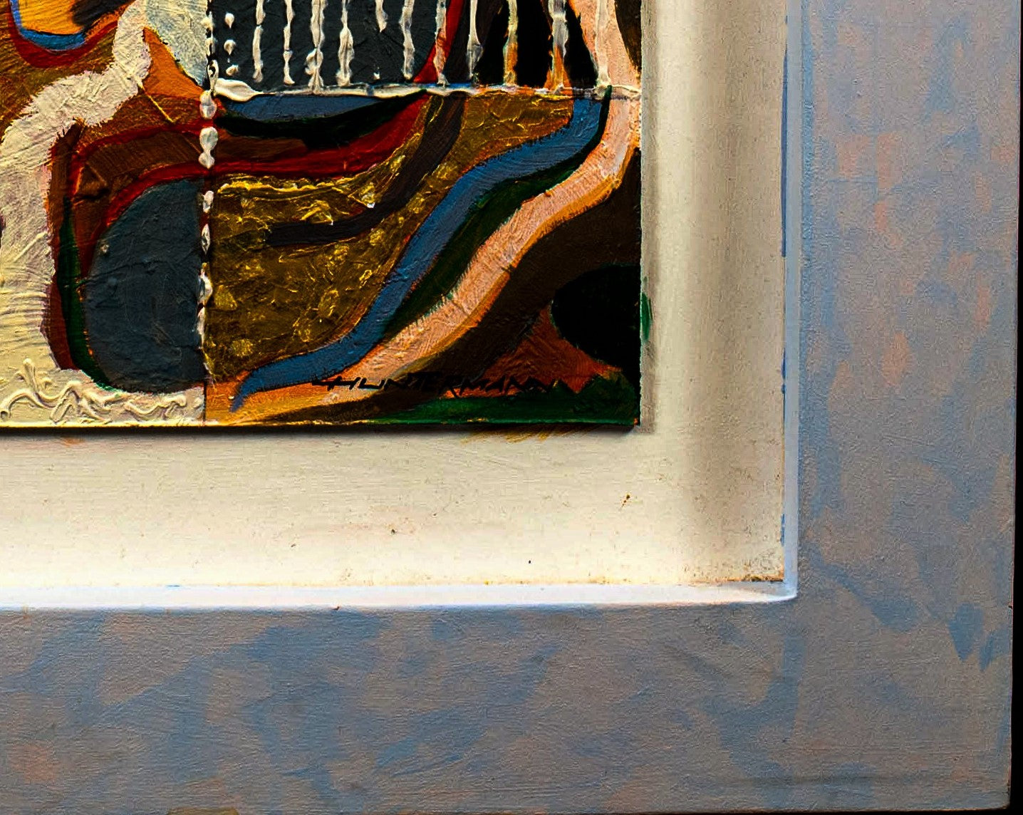 Mother & Child. Acrylic on board, Spate Hunterman (Robert Hunt) 1934