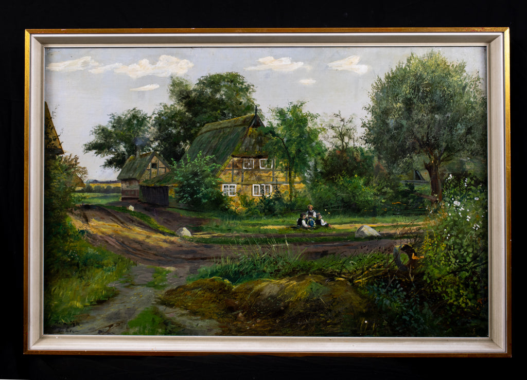 Antique Oil Painting wine cellar