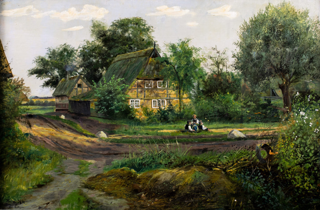 Oil Painting, Hamburg Village Scene, Rudolph Albert, Becker-Heyer